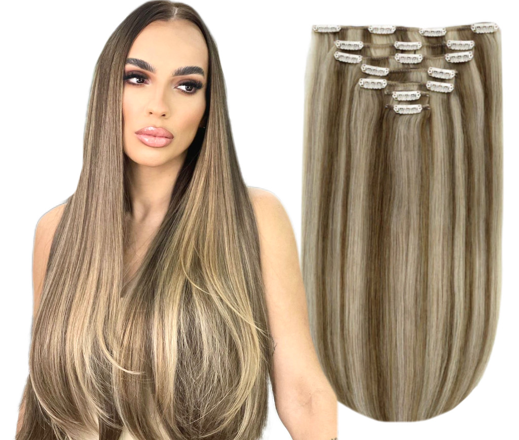 Mini Set Clip-On Balayage Saten Suvitat #6 #24 - Extensii de par București